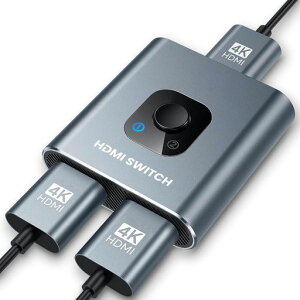 HDMI Switch�ؑ֊� 4k@60hz ���z��o���� hdmi�Z���N�^�[ �A���~�j�E�� 1����2�o��/2����1�o�� �蓮 HDTV �؂�ւ��� �R���p�N�g Xbox PS5/4/3 TV PC DVD�v���[���[Fire Stick�K�p