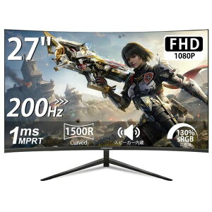 XUNDEFINED 27�C���` �p�ȃQ�[�~���O���j�^�[ 200Hz 1ms(MPRT) �t��HD 1920x1080 1500R�Ȗ� VA�p�l�� ����� �f�B�X�v���C �X�s�[�J�[���� 130%sRGB 3000:1�R���g���X�g�� HDR