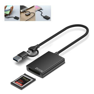 JJC CFexpress Type B ��p�J�[�h���[�_�[ USB 3.2 Gen2 ���� 10Gbps USB-C/USB-A 2-in-1 �݌v Android/Windows XP/Vista/7/8/8.1/10/11/Mac OS(M1&M2