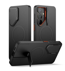 SURITCH �}�O�l�b�g���P�[�X Samsung Galaxy S26 �Ή� �J�����J�o�[&���߉\�ȃ��^���L�b�N�X�^���h�t�� �ϏՌ��o���p�[�P�[�X �X�����ی�J�o�[ Galaxy S26�p-�u���b�N