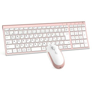 iClever �L�[�{�[�h ���C�����X �L�[�{�[�h �}�E�X�Z�b�g ���{��z�� �É� �����^ ���� 2.4G �L�[�{�[�h�E�}�E�X�Z�b�g USB�ڑ� �L�[�{�[�hType-C�[�d�� �t���T�C�Y �e���L�[�t�� �}�E�X3�i�KDPI�c