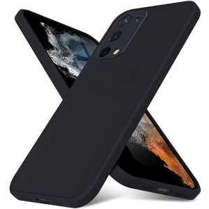 OPPOA545GケースOPPOA745Gシリコン耐衝撃ストラップホール付きTPU薄型軽量指紋防止柔軟ワイヤレス充電対応滑り止め/レンズ保護おしゃれ擦り傷防止ブラックLR-07-A74-01