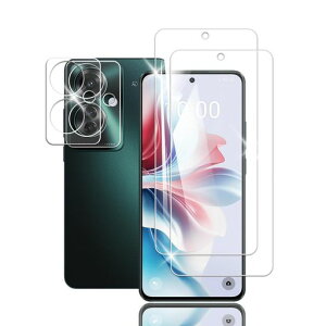 Briacicell【2+2枚セット】ForOPPOReno11A用のガラスフィルム(2枚)+OPPOReno11A用のカメラフィルム(2枚)【日本旭硝子素材製】Reno11A用の強化ガラス保護フィルム9H強度撥油性
