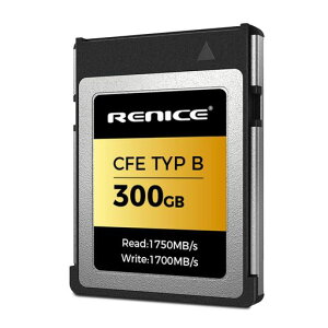 RENICE 300GB CFexpress Typeb �������[�J�[�h pSLC�V���[�Y �����ǂݏo�����x1750MB/s �����������ݑ��x1700MB/s �R���p�N�g�t���b�V�� �^�C�vb �����H 6K�A8K�r�f�I�^��