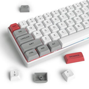 XDA PBT �L�[�L���b�v�A134 �L�[���،^�O���[���b�h�J�X�^���L�[�L���b�v�Z�b�g Cherry/Gatron MX �X�C�b�` 60 �p�[�Z���g/68/GK61 �Q�[�~���O���J�j�J���L�[�{�[�h�p(White red)
