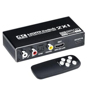 ELEVIEW HDMI ���������� 2����1�o�� �蓮�ؑ� ARC�@�\ (R/L�E�����E���f�W�^���o��) FireTV/PS5/Switch�Ή� 4K60Hz/1080p120Hz �����R���t�� EHD-802N