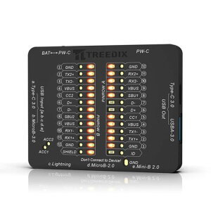 Treedix USB�P�[�u���`�F�b�J�[ ���\ �f���̃`�F�b�N ���^ Type C/Type A/Micro B/Mini B/Lightning�Ή�