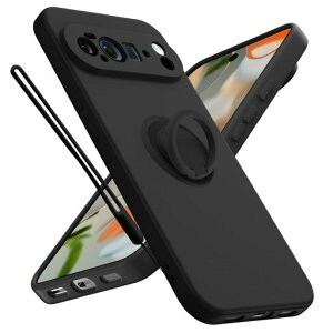 WZOYXOC �ƌ݊����̂��� Google Pixel 10 Pro XL �p�̃P�[�X �����O �X�g���b�v�t�� �V���R�� �u���b�N