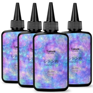 Tomsemレジン液UV/LED対応400g高い透明詰替用大容量レジン液ハードタイプDIYクラフトデコレーション-キャスティング&コーティングUVレジン液低刺激性
