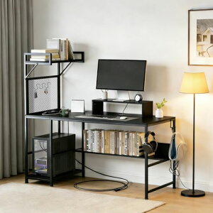 DEWEL �p�\�R���f�X�N ���b�N�t���f�X�N �Q�[�~���O �I�͍��E�t���ւ��� ��140cm ���s60cm �� �I�t�� PC �׋��� ���[ ���b�N�t�� ������ɋ����V�� ���[�N�f�X�N �ȃX�y�[�X ���[ �e�����[�N �c