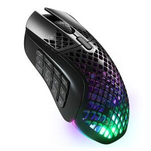 SteelSeries �Q�[�~���O�}�E�X ���� ���C�����X Aerox 9 Wireless ���y�� 18�{�^�� �������� �h�H�h�o IP54�K�i �}���[�d �����Ԏg�p�\ TRUEMOVE AIR�Z���T�[���� 62618 �u���b�N