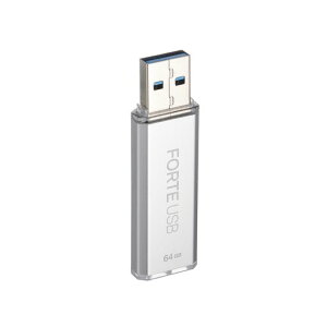 ForteUSB 64GB �Í���USB3.2�t���b�V���h���C�u�AXTS-AES�Í����A�p�X���[�h�F�؁A�������b�N�A�V���o�[�����P�[�X (64, GB)