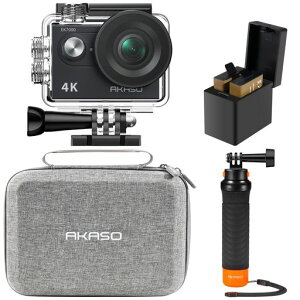 AKASO�A�N�V�����J���� EK7000 4K30FPS 20MP �����J���� WiFi���� �O���}�C�N�Ή� 40M�h�� 170�x�L�p�����Y �L�x�ȃA�N�Z�T���[ �t���[�e�B���O�n���h�O���b�v�Ǝ��[�P�[�X�t��