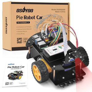 OSOYOO ���{�b�g�J�[ �L�b�g �X�}�[�g�J�[ Raspberry Pi 5 4 3B B+ ZeroW�Ή� STEM����pDIY�X�}�[�g�L�b�g ���w���Ƒ�lPython�v���O���~���O�̊w�K ���C�����s�AWifi IOT �R���g���[���[�AWeb CSI
