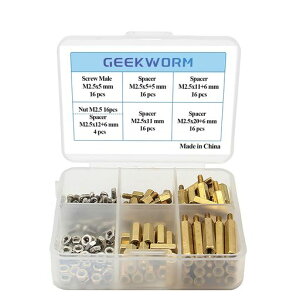 Geekworm Raspberry pi �C���X�g�[���c�[�� M2.5�V���[�Y �Z�p�^�J�X�y�[�T�[ �X�^���h�I�t �i�b�g �l�W �L�b�g