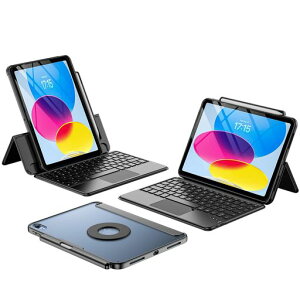 ProCase iPad �L�[�{�[�h�P�[�X 11����/10���� iPad(A16)11�C���` 2025/10.9�C���` 2022�ʗp ���O���\�ȃ��C�����X�L�[�{�[�h�t�� �X�}�[�g�J�o�[