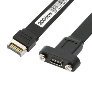 NFHK USB 3.2 20�s�� Type-E IDC �t�����g�p�l���w�b�_�[����USB-C Type-C���X�����P�[�u�� 20Gbps �p�l���}�E���g�l�W�t��