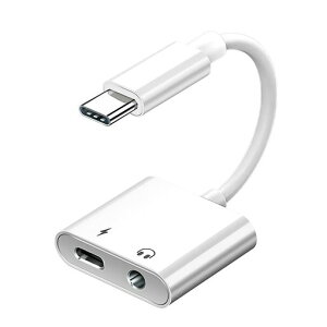 2in1 �^�C�vC �C���z�� �ϊ��A�_�v�^ USB-C 3.5mm �C���z���ϊ��P�[�u�� 60W �}���[�d Hi-Fi���� �ʘb ���ʒ��� ���y�Ή� iPhone 16 15 iPad Android�Ȃ�Type-C�C���^�t�F�[�X�Ή�(�z���C�g)