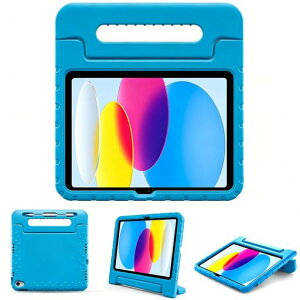 ProCase iPad 11����/10���� �P�[�X iPad(A16)11�C���` 2025/10.9�C���` 2022�ʗp �ϏՌ��� �n���h���ƃL�b�N�X�^���h�t�� �y�ʃo���p�[�P�[�X (�u���[)