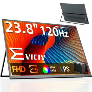 EVICIV QLED ���o�C�����j�^�[ 23.8�C���` 120Hz ���� ���o�C���f�B�X�v���C USB-C���d FHD 1080P 1000:1 100%sRGB ����� ���^ �|�[�^�u�����j�^�[ �����^�X�^���h�t�� HDR VESA�Ή� �Ǌ|��