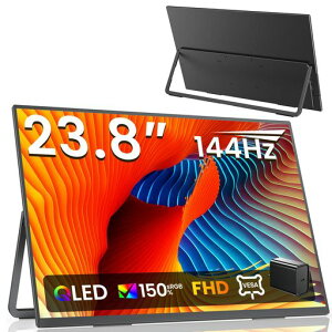 EVICIV QLED ���o�C�����j�^�[ 23.8�C���` 144Hz ���� ���o�C���f�B�X�v���C USB-C���d FHD 1200:1 150%sRGB ����� ���^ �|�[�^�u�����j�^�[ �����^�X�^���h�t�� HDR VESA�Ή� �Ǌ|�� ������c