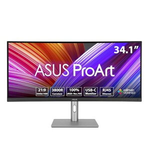 ASUS �E���g�����C�h���j�^�[ ProArt PA34VCNV �J�[�u�h�v���t�F�b�V���i�����j�^�[ - 34.1�C���`/IPS/21:9/3440 x 1440/3800R�J�[�u/100% sRGB/Rec.709/�F�̐��x ��E