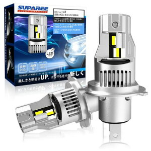 �y�V�K���ǔ���H4���f���zSUPAREE H4 LED �w�b�h���C�g ���� Hi/Lo �Ԍ��Ή� 6000K �z���C�g DC12V/24V 2�Z�b�g