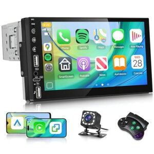 Hodozzy 1Din �J�[�X�e���I ���C�����X Carplay/Android Auto�Ή� wireless�A7�C���`�^�b�`�X�N���[�� 1Din �J�[���W�I