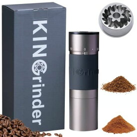 KINGRINDER K6 手挽きコーヒーミル 外部調整式 240段階粒度調節 均一性に優れるコニカル式金属刃 最大容量35G