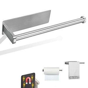 タオル掛けマグネットタオルハンガー304ステンレスタオルかけキッチンペーパーホルダー強力おしゃれ浴室風呂洗面台収納(30cm-銀)