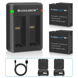 COOLSHOWInsta360Ace/AcePro/AcePro2�o�b�e���[����1800mAh2�ƃf���A��Insta360Ace/AcePro/AcePro2�[�d��o���h���AInsta360Ace/AcePro/Ace