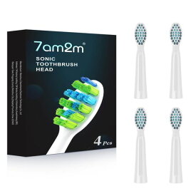 7AM2M AM112電動歯ブラシの替えブラシ ブラシ ヘッド 4本セット 歯垢除去 7am2m電動歯ブラシのみ使用できます ホワイト