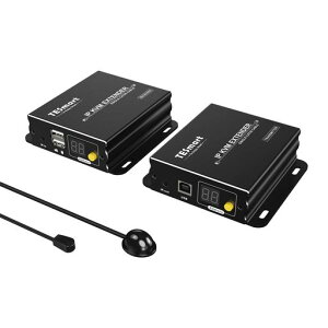 TESmart KVM HDMI �G�N�X�e���_�[ ������ ���� TCP/IP�C�[�T�l�b�g�o�R �P��UTP/FTP(CAT5e/6) �P�[�u���o�R KVM�؂�ւ�1080P@60Hz �������ő�120m �����R���A�ԊO�����P�[�u���t��