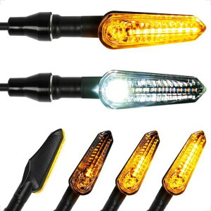 evermotor �����LED �E�C���J�[ �o�C�N �z���C�g�E�A���o�[2�F���� E�}�[�N�F�� �Ԍ��Ή� 12V�Ή� �ėp 2�Z�b�g