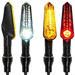 evermotor �����LED �E�C���J�[ �o�C�N �z���C�g�E�A���o�[&���b�h�E�A���o�[ E�}�[�N�F�� �Ԍ��Ή� 12V�Ή� �ėp 4�Z�b�g