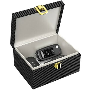 SAMFOLKリレーアタック防止用キーケースリレーアタック防止ボックススマートキー収納電波遮断キーケース信号遮断リレーアタック対策スマートキーケースカーオフィシャルグッズバッグ3D…