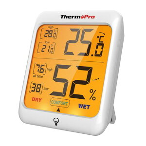 ThermoPro�T�[���v�������x�v�������x�v�f�W�^���������x�v���x�vLCD�o�b�N���C�g�t���ō��Œቷ���x�l�\��24���ԃf�[�^�L�^�����x���₷�����K�x�\���C���e���A�Ԃ����ƒ�p�OWAY�ݒuTP53