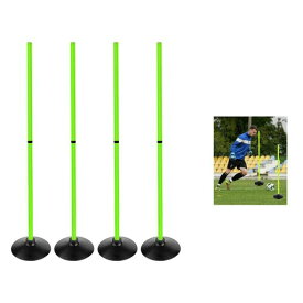 Ennbom アジリティポール トレーニングポール サッカー バスケット トレーニング用品 障害物 グリーン (1.5m4本)