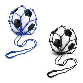 Ai-OUMLEEF 2個ボールネット入り サッカートレーナーネット サッカートレーニング用ボールバッグ リフティング練習 サッカー 練習 球技 ボールバッグ 網 持ち運び便利