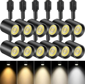 TuyuBEE 5�F���� �_�N�g���[���p�X�|�b�g���C�g, LED��̌^�Ɩ� 10W(85W�`����), ���邢 ���[�����C�g, �����FCRI90+ 2700K-6000K 800lm, �L�b�`��/�V���b�v�p �V�[�����O�X�|�b�g���C�g, �u���b�N,