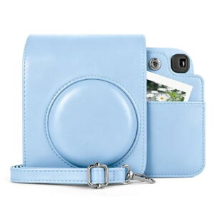 kinokoo �`�F�L Instax mini 13/ mini 12 �P�[�X�A���E�\�ȃg�b�v�J�o�[&�w�ʂɃt�H�g�|�P�b�g�t��(�t���X�g�u���[)