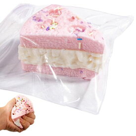 SAMIKO スクイーズケーキ 低反発 TPR製 フィジェットトイ ストレス解消 三角ケーキ ピンク
