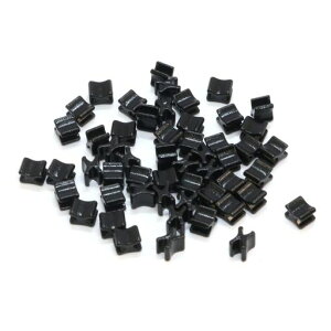 Y.K.Kファスナー用止め金具下止めパーツ50個入ビスロン用/5号対応ブラック塗装F2-233