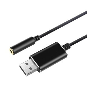 YFFSFDC�O�t���T�E���h�J�[�h�ϊ��A�_�v�^USBto3.5mm�p�\�R���C���z���r�f�I�ʘb�I�[�f�B�I�P�[�u��USB�|�[�g-3��(TRS)/4��(TRRS)�u���b�N�~�j�W���b�N�ϊ��P�[�u��Windows/Vista/XP�AMac