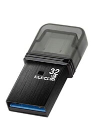 エレコム USBメモリ 32GB USB3.2(GEN1) TYPE-C キャップ式 ブラック MF-CAU32032GBK