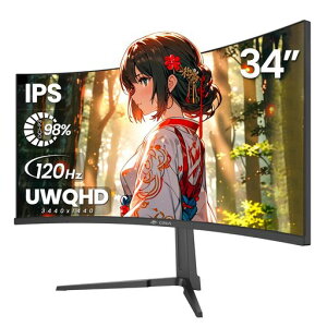 �yIPS�p�l���p�ȃ��j�^�[�zCRUA�Q�[�~���O���j�^�[34�C���`�Ȗ�UWQHD(3440x1440P)120Hz21:9�E���g�����C�h�f�B�X�v���C/DCI-P398%/HDMI&DP1.4/
