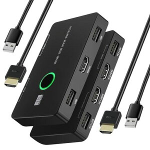 �y2026�V�o��zKVM�X�C�b�`AFFLICHDMIKVM�ؑ֊�2����1�o��4K@60Hz�Ή��p�\�R��2�䃂�j�^�[1��p�L�[�{�[�h�E�}�E�X�E�v�����^�[���L����ғ����}���pHDMI�P�[�u��2�{+USB�P�[�u��2