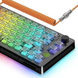 MAGIC-REFINER MK31ゲーミングキーボード メカニカルキーボード 透明キーボード RGB18種類LED色変えTYPE-Cデザイン 66キー(US配列)小型 有線キーボード キー防衝突 防水仕様 WINDOWS/MAC IOS対応