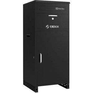 【本体完成品・大容量140L】宅配ボックスポスト一体型両開き設計防水・盗難防止戸建て用屋外設置ブラックおしゃれ宅配BOX郵便受け