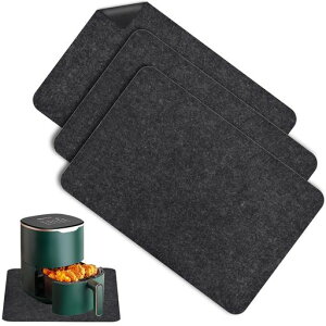 耐熱マットキッチン断熱マットキッチン調理台保護マット3枚セット長方形45x30cm耐熱キッチン保護マット調理台滑り止めノンフライヤー、コーヒーメーカー、ブレンダー、電子レンジ用